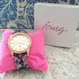 NIB Icing Watch*Rose Gold with Floral Band